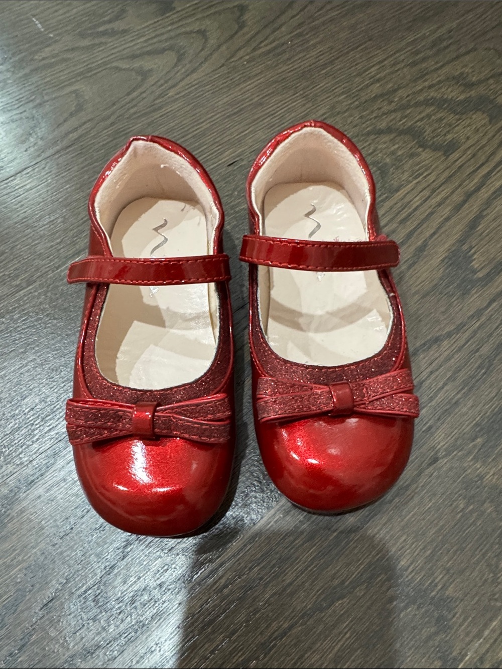 Nina Red Patent Mary Jane Flats with Bow